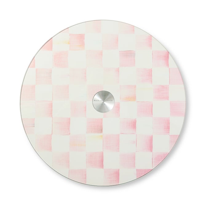 Rosy Check Glass Lazy Susan
