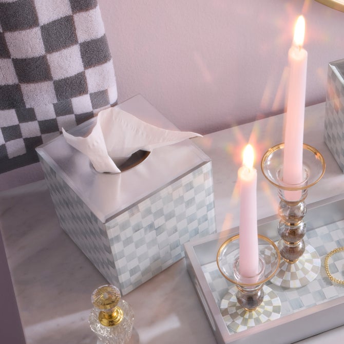 Sterling Check Glass Boutique Tissue Cover