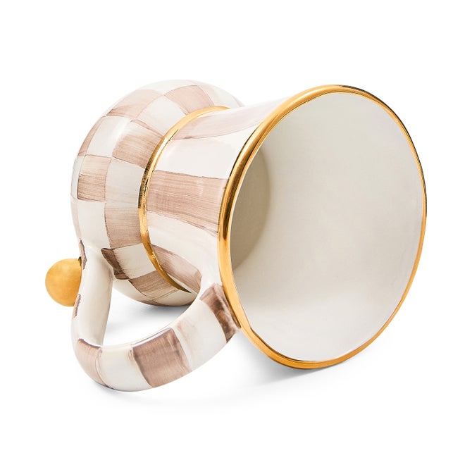 Mocha Check Ceramic Mug