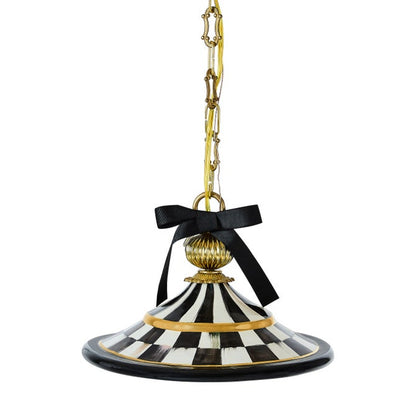 Courtly Check Flared Ceramic Pendant Lamp
