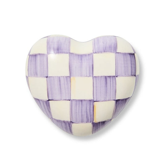 Violet Check Heart Knob