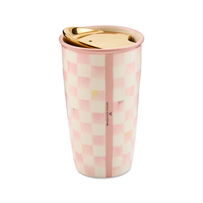 Rosy Check Ceramic Travel Cup
