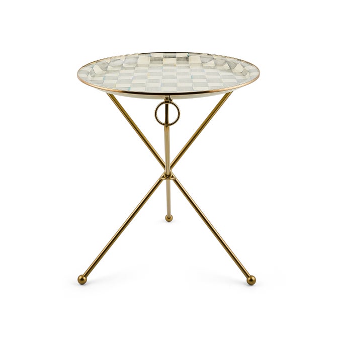 Sterling Check Enamel Tilt Accent Table