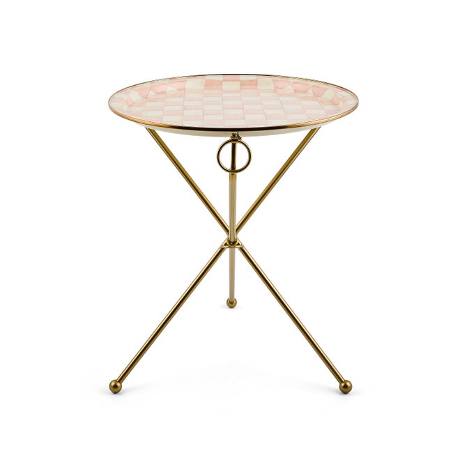 Rosy Check Enamel Tilt Accent Table