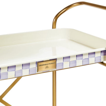 Violet Check 2-Tier Kitchen Cart