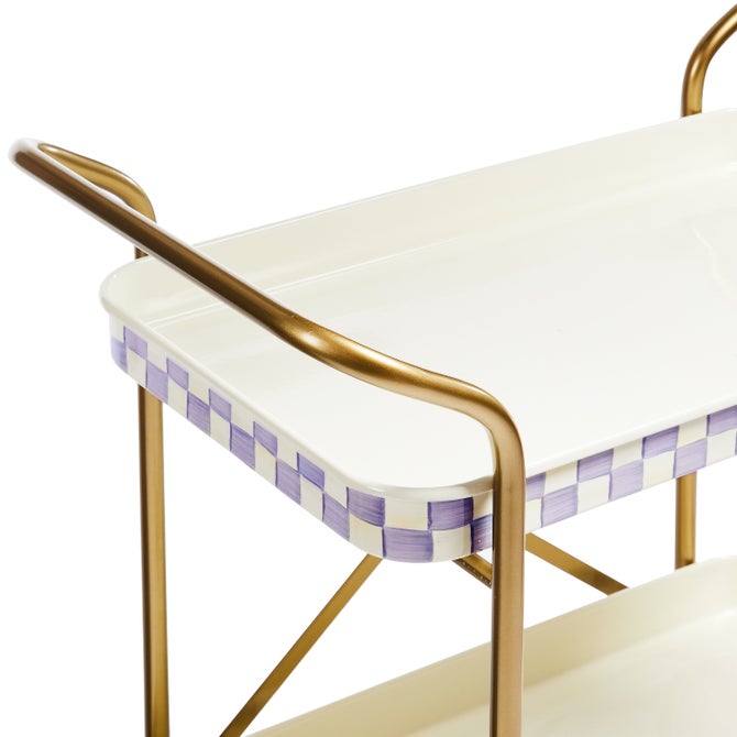 Violet Check 2-Tier Kitchen Cart