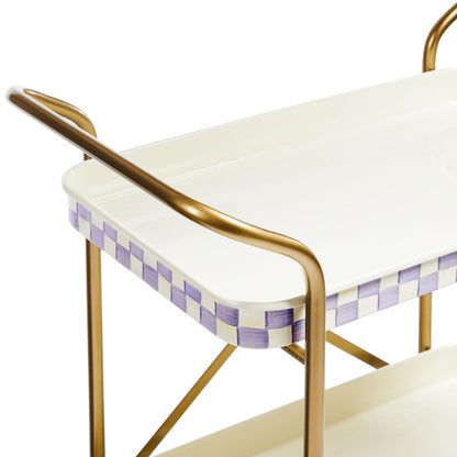 Violet Check 2-Tier Kitchen Cart