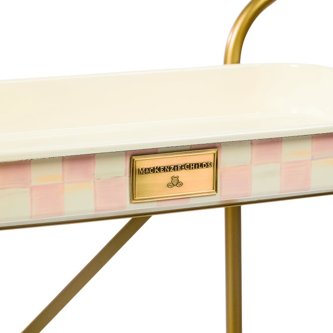 Violet Check 2-Tier Kitchen Cart