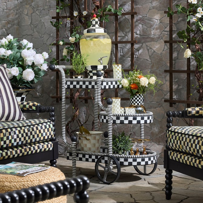 Gambit Check Outdoor Bar Cart