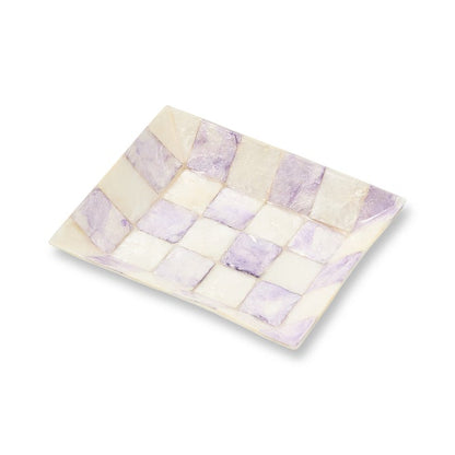 Violet Check Capiz Soap Dish