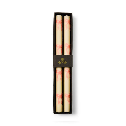 Pink Bow Dinner Candles, Set of 2
