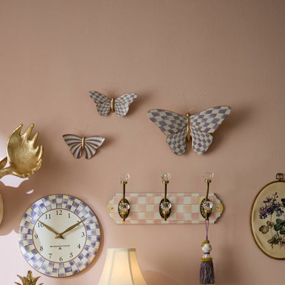 Violet Check Butterfly Wall Decor
