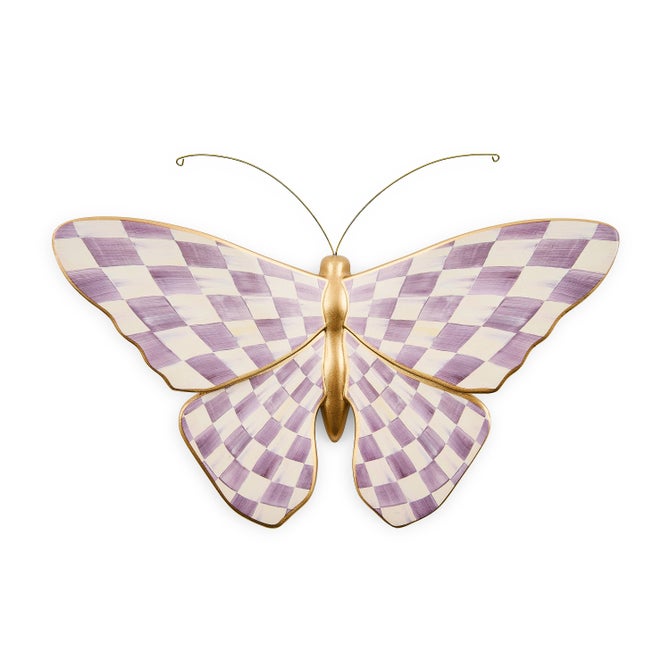 Violet Check Butterfly Wall Decor