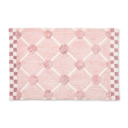 Pink Lattice & Dot Bath Rug