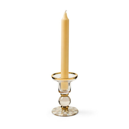 Sterling Check Small Glass Candlestick