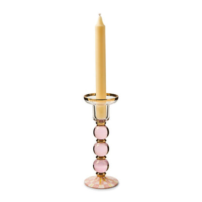 Rosy Check Large Glass Candlestick