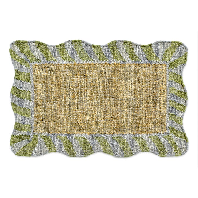 Jute Scalloped Purple and Green 2' x 3' Rug