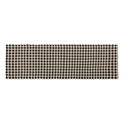 Natural, Black & White Checked 2'6" x 9' Runner