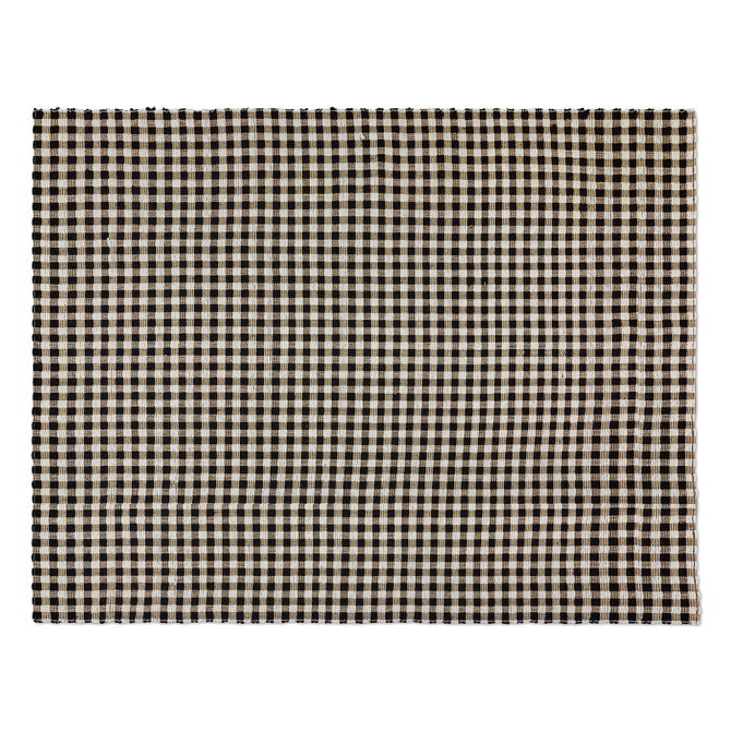 Natural, Black & White Checked 8' x 10' Rug