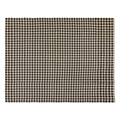 Natural, Black & White Checked 8' x 10' Rug