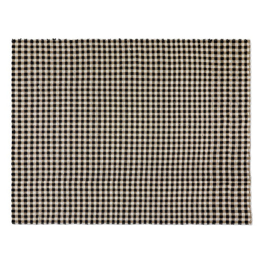 Natural, Black & White Checked 8' x 10' Rug