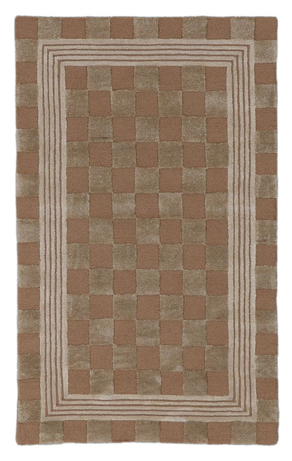 Mocha Tonal Check 3' x 5' Rug