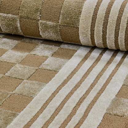 Mocha Tonal Check 6' Round Rug
