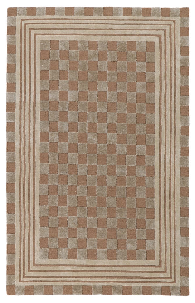 Mocha Tonal Check 5' x 8' Rug