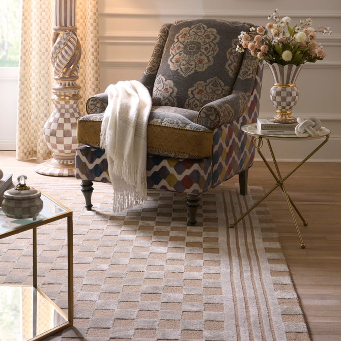 Mocha Tonal Check 8' x 10' Rug