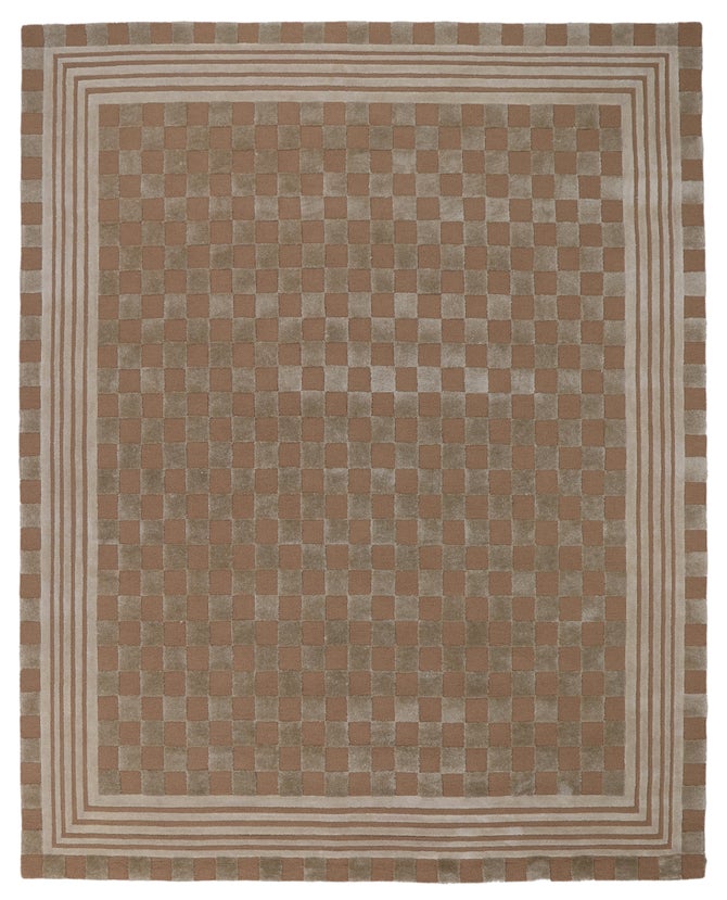 Mocha Tonal Check 8' x 10' Rug