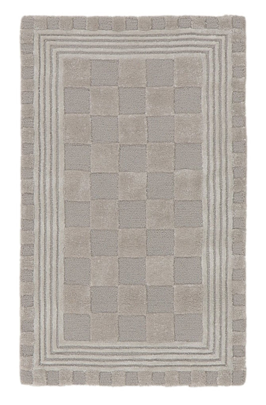 Light Grey Tonal Check 2'3" x 3'9" Rug