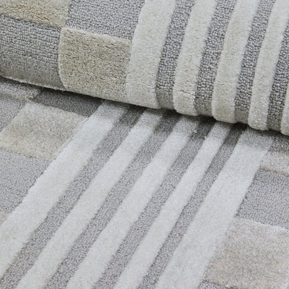 Light Grey Tonal Check 3' x 5' Rug