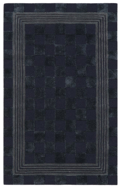 Indigo Blue Tonal Check 3' x 5' Rug