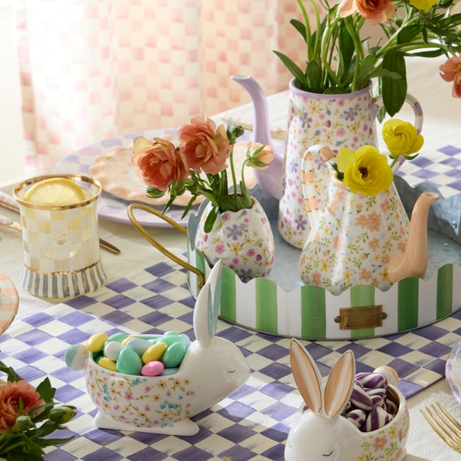Posie Patch Ceramic Egg Vases, Set of 3