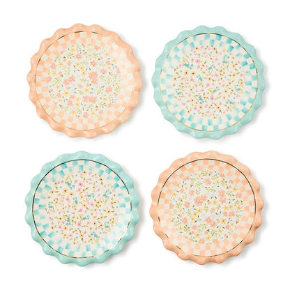 Posie Patch Ceramic Dessert Plates, Set of 4