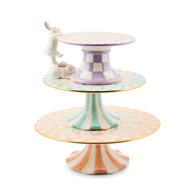 Posie Patch Large Ceramic Pedestal Platter