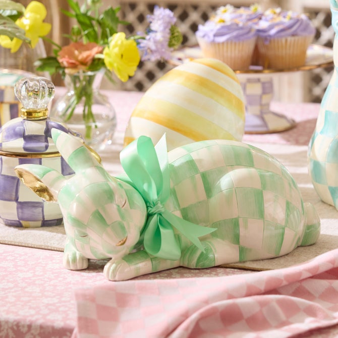 Mint Check Fluffy Bunny