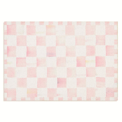 Rosy Checkered 2' x 3' Washable Rug