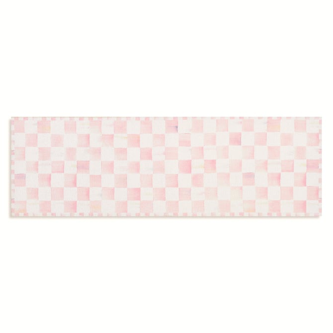 Rosy Checkered 2'6" x 8' Washable Runner