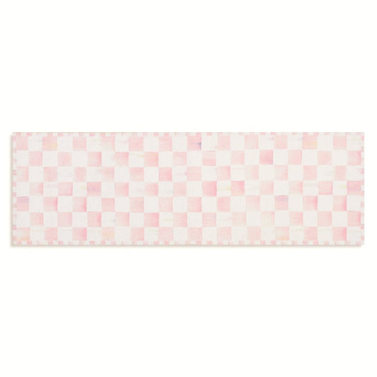 Rosy Checkered 2'6" x 8' Washable Runner