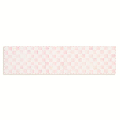 Rosy Checkered 2'6" x 10' Washable Runner
