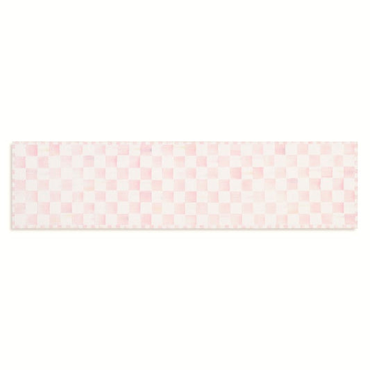Rosy Checkered 2'6" x 10' Washable Runner