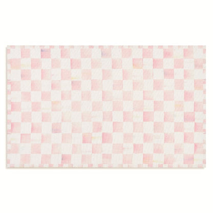 Rosy Checkered 3' x 5' Washable Rug
