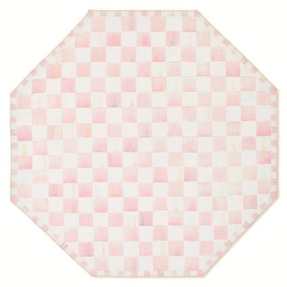 Rosy Checkered 6' Octagon Washable Rug