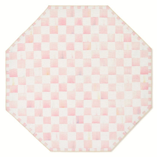 Rosy Checkered 6' Octagon Washable Rug