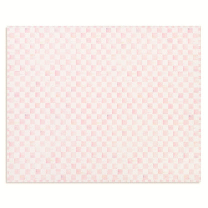 Rosy Checkered 8' x 10' Washable Rug