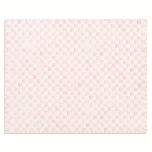 Rosy Checkered 8' x 10' Washable Rug