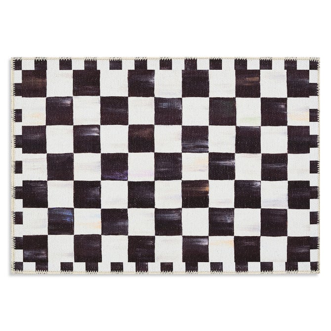 Courtly Checkered 2' x 3' Washable Rug