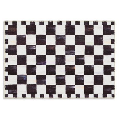 Courtly Checkered 2' x 3' Washable Rug