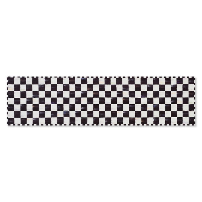 Courtly Checkered 2'6" x 10' Washable Runner